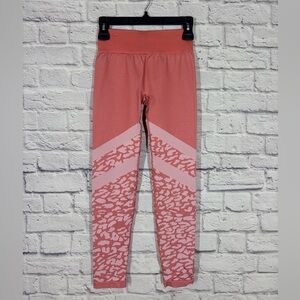 Varley Pink Seamless High Rise Leggings Animal Print Size Small S